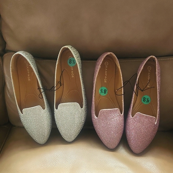 Set of Metallic Rhinestone Smoker Shoes! NEW! Rampage. 2 Pairs Blingy!! - Picture 1 of 16